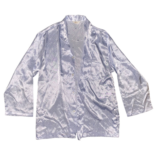 CARINA Korean Vintage Pyjama Shirt Silky Style Size L