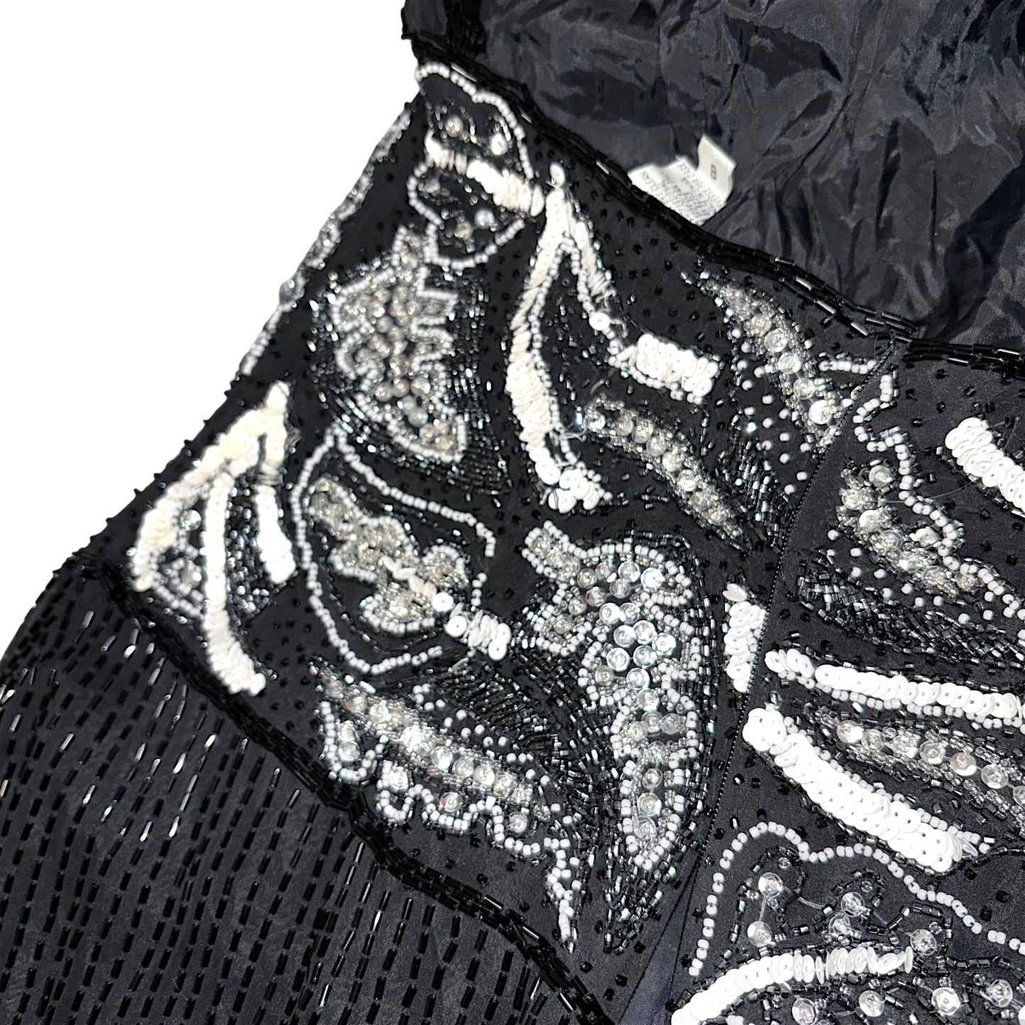 Luxury Vintage Dress Silk Black Tie Oleg Cassini (S)