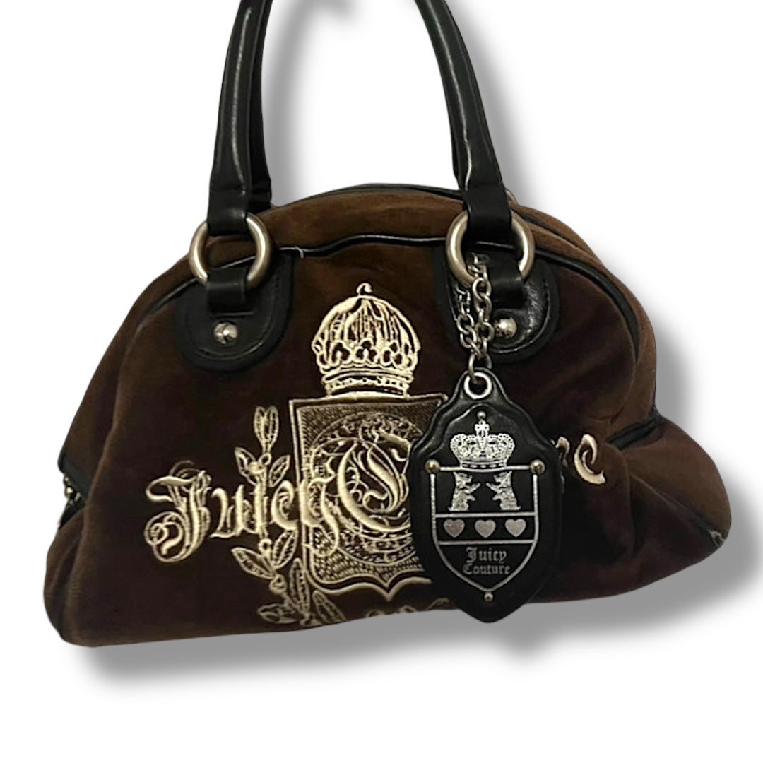 Juicy Couture Bag bowler charm 2000s vintage Y2K brown