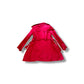 Y2K Trench Coat Zebra Accents Signal Red (S)