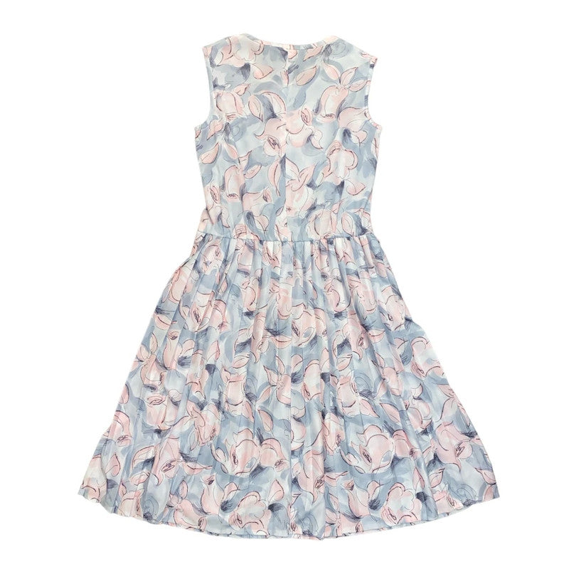 Vintage Dress Flowy Flower Print Ruffle Size XL