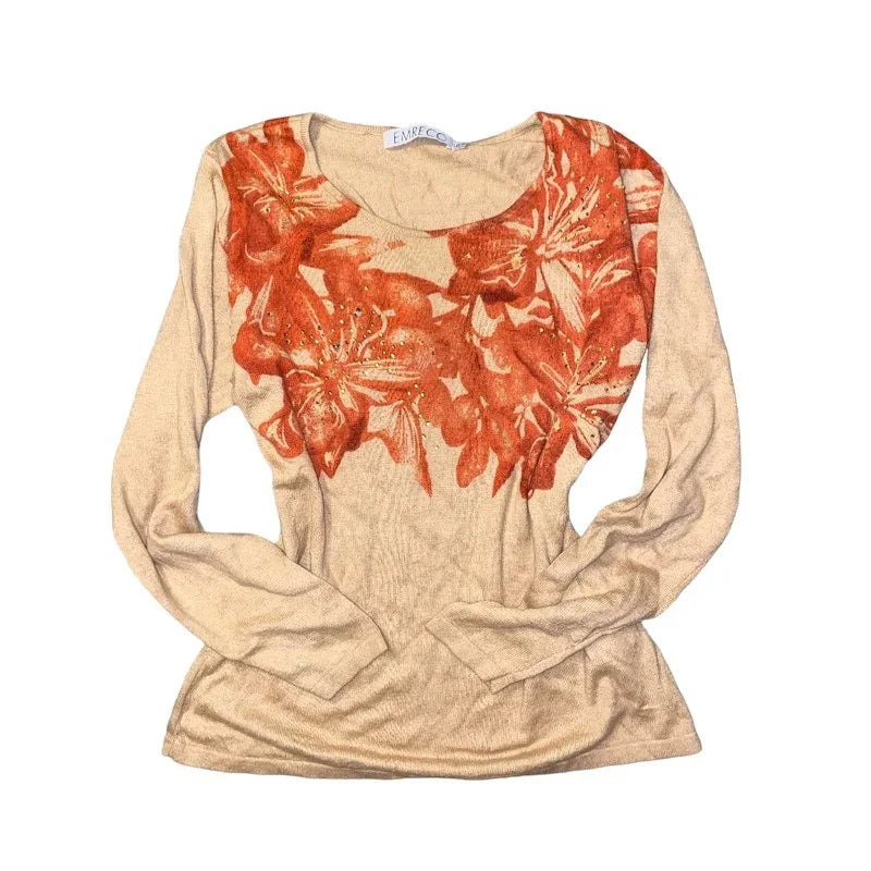 EMRECCO Angora Wool Long Sleeve Y2K Top - Fashion Aftermath