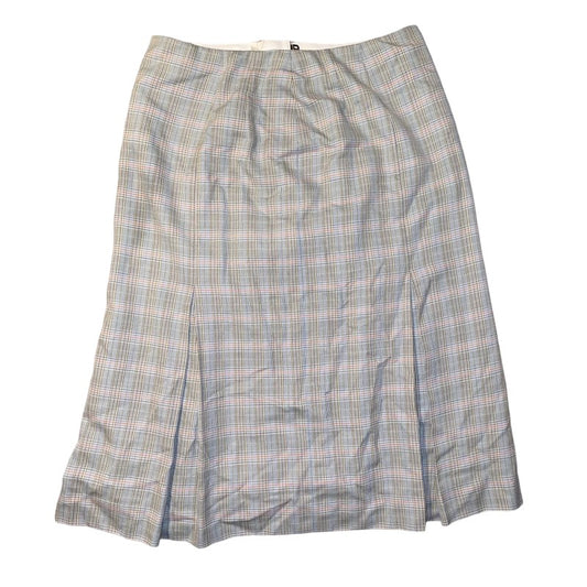 RIDELLA: Vintage Midi Skirt Grey Plaid Classy Business Casual (L) - Fashion Aftermath