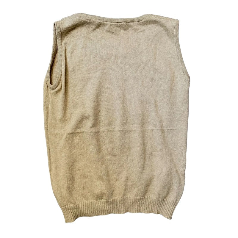 Vintage Vest Top Beige Tank shirt Cotton (M) - Fashion Aftermath