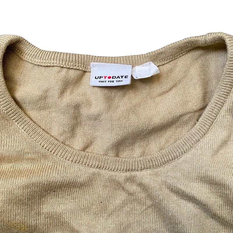 Vintage Vest Top Beige Tank shirt Cotton (M) - Fashion Aftermath
