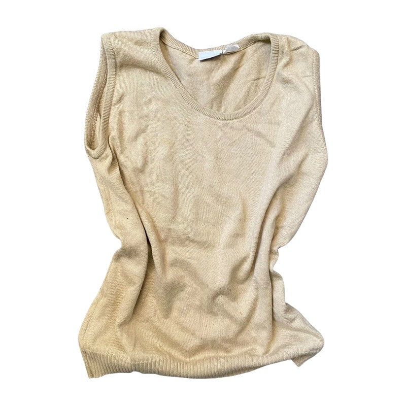 Vintage Vest Top Beige Tank shirt Cotton (M) - Fashion Aftermath