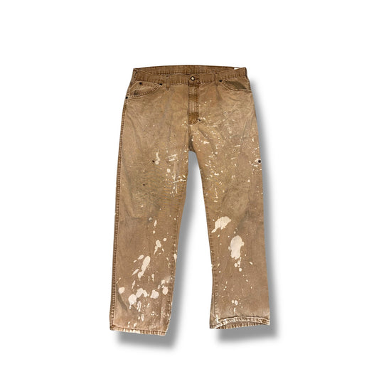 dickies carpenter jeans Men’s Work Trousers Carpenter Beige 38 X 30 Paint Dye