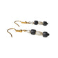 Vintage Earrings Black Pearl Beads Costume Jewelry