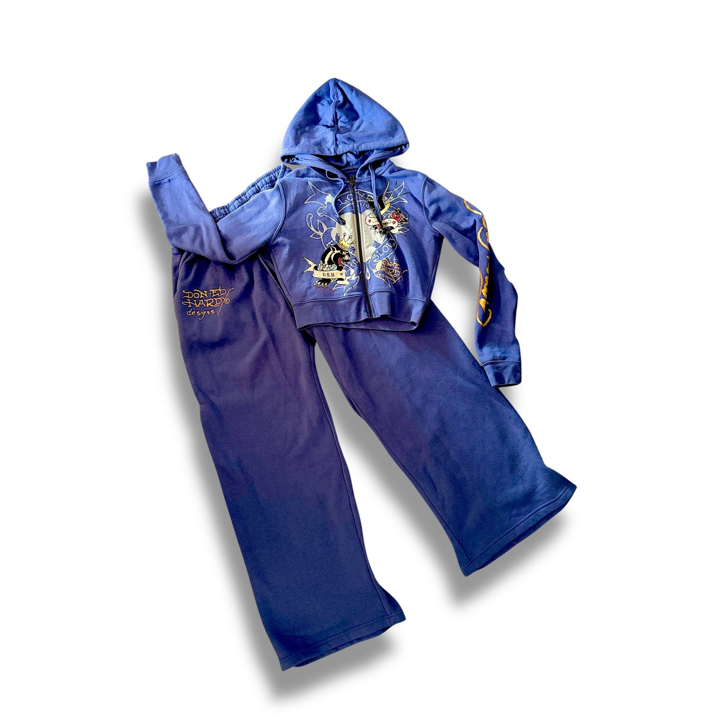 Y2K Ed hardy tracksuit Set Purple (L)