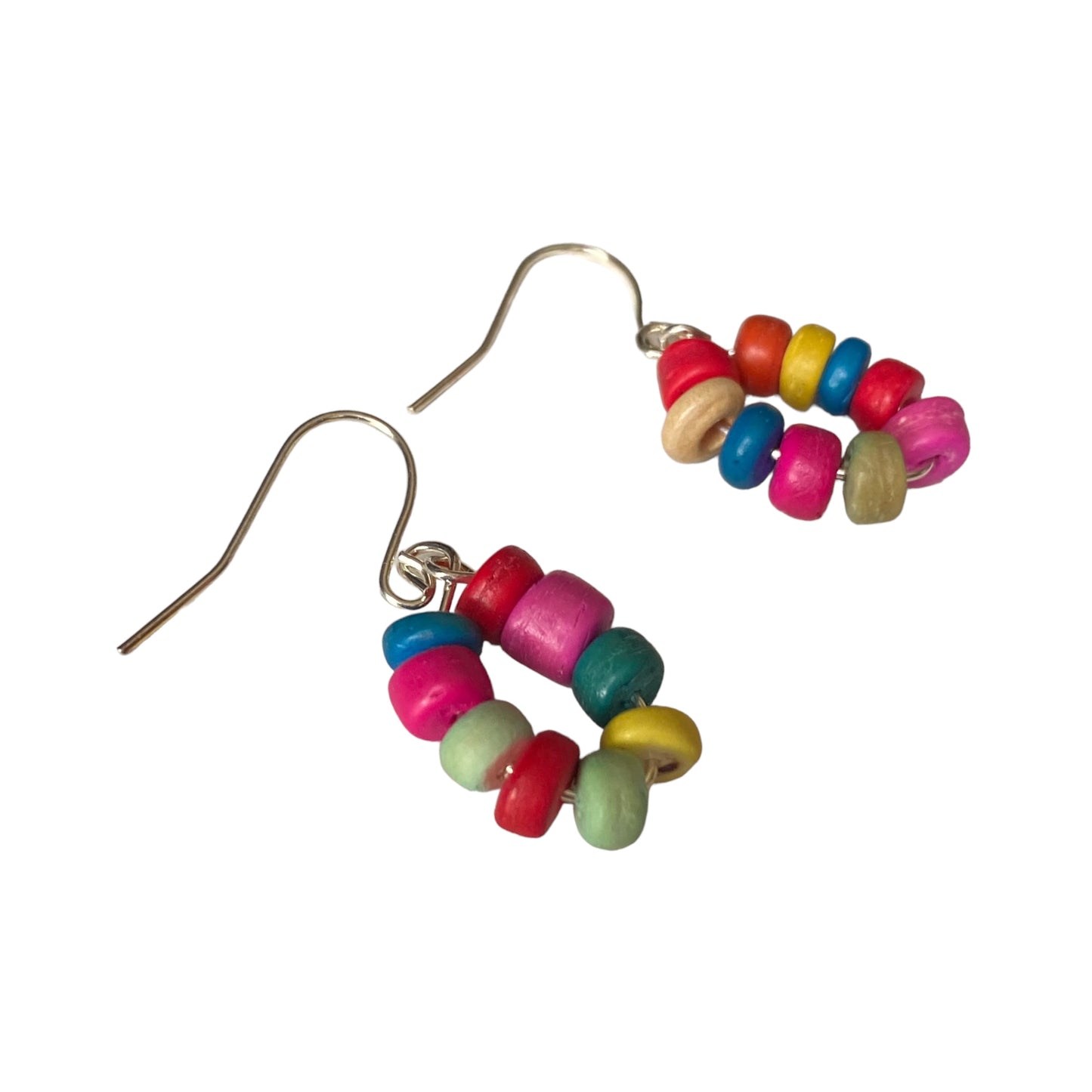 Vintage Earrings Texture Multi Colour Retro Art Deco