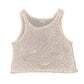 Y2K Tank Top Sequin Cream Apricot (L) - Fashion Aftermath