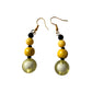 Vintage Earrings Yellow Beads Costume Jewelry Handmade