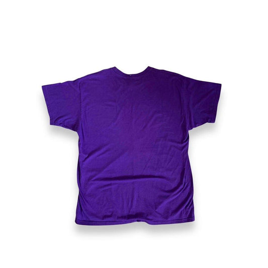 Purple T-Shirt Men’s Rhinestone Singer with Afro Hairstyle Design (L) - Fashion Aftermath