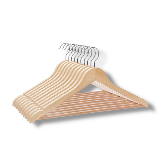 Clothing hangers wooden wardrobe 10x bundle
