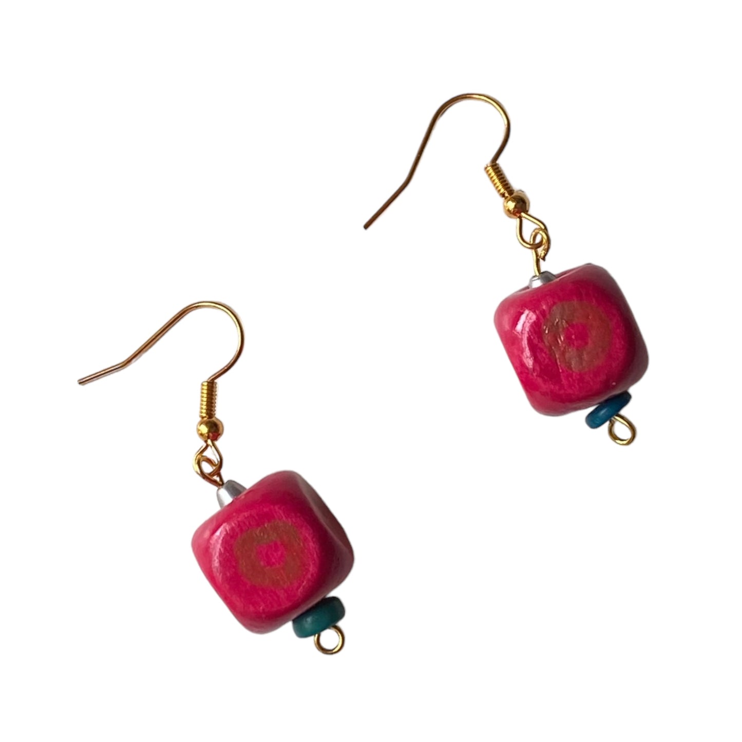 Vintage Earrings Pink Dice
