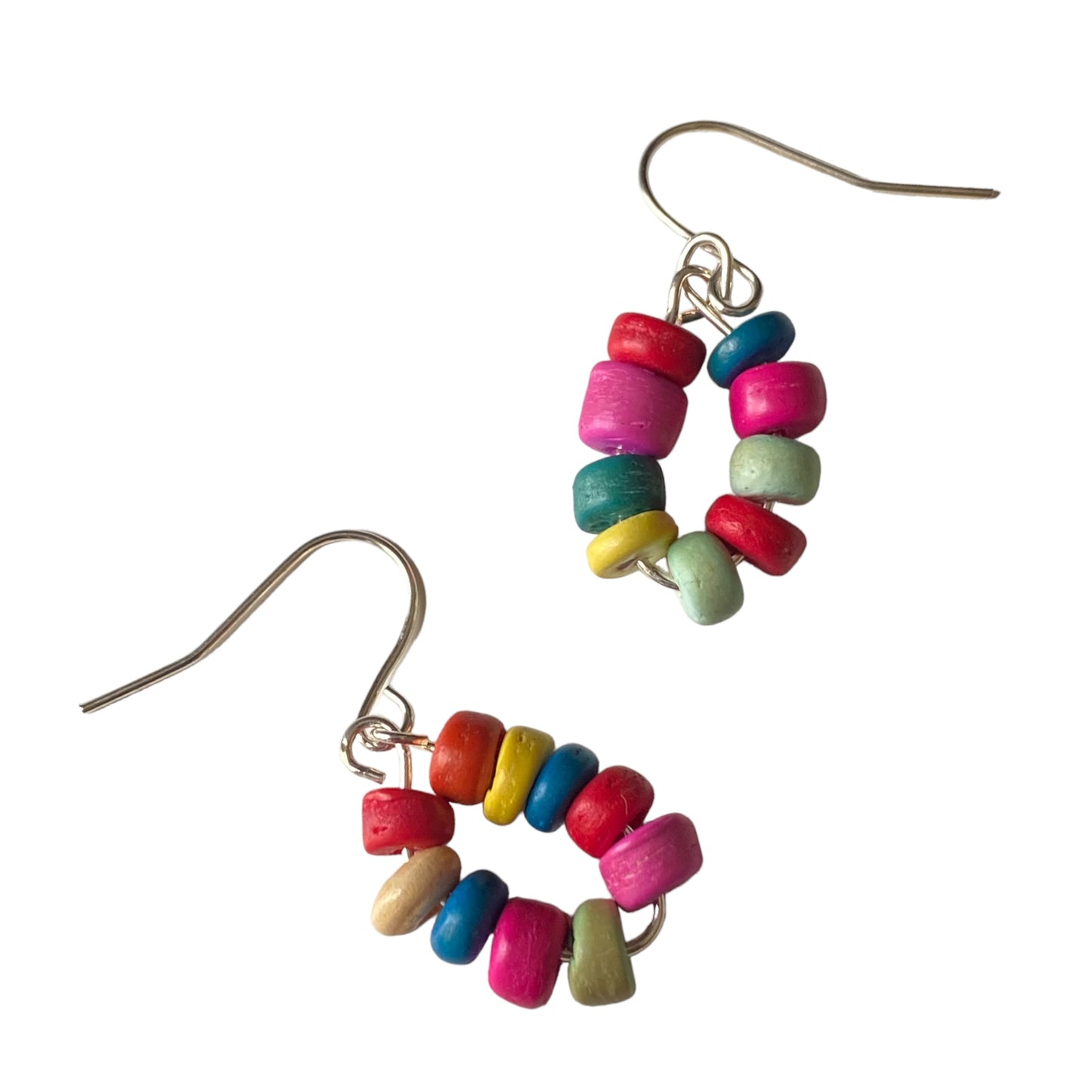 Vintage Earrings Texture Multi Colour Retro Art Deco