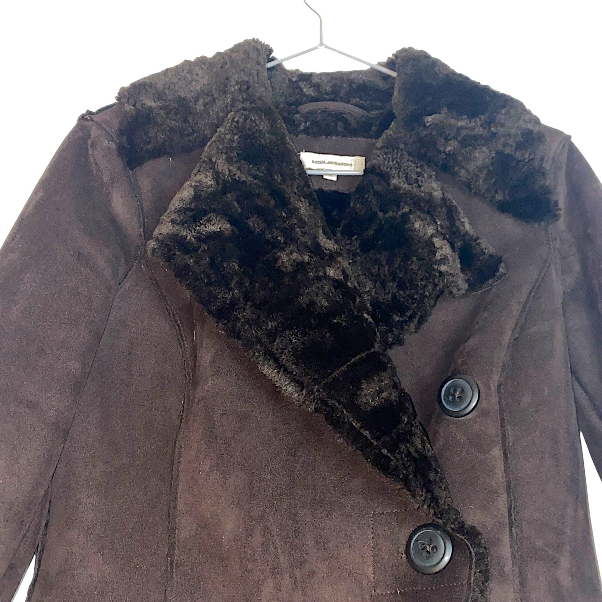 Y2K Jacket Afghan Coat Suede Brown (S) - Fashion Aftermath