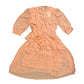 Vintage Midi Dress Romantic Flowy Apricot (L)