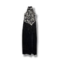 Luxury Vintage Dress Silk Black Tie Oleg Cassini (S)