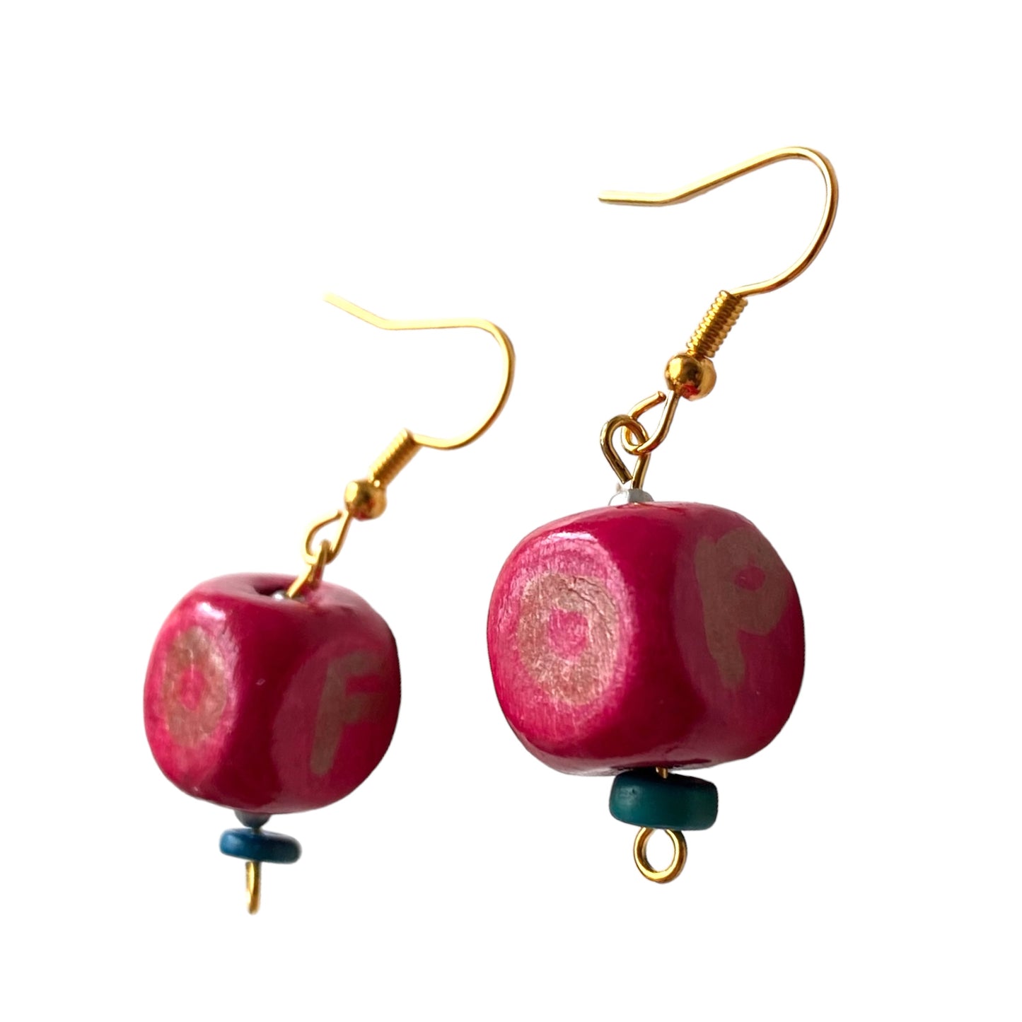 Vintage Earrings Pink Dice