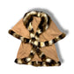 Beige Vintage ponchos Vest Jacket Fur imitation (S-L)