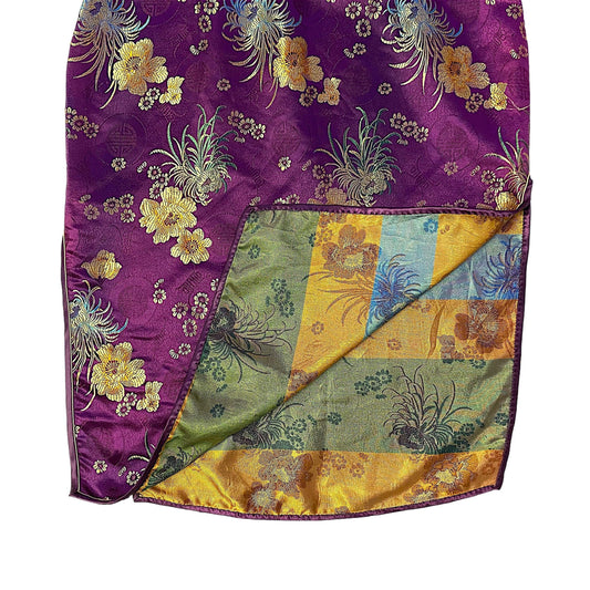 Silk Mini Dress Chinese Traditional Style Vintage (M) - Fashion Aftermath