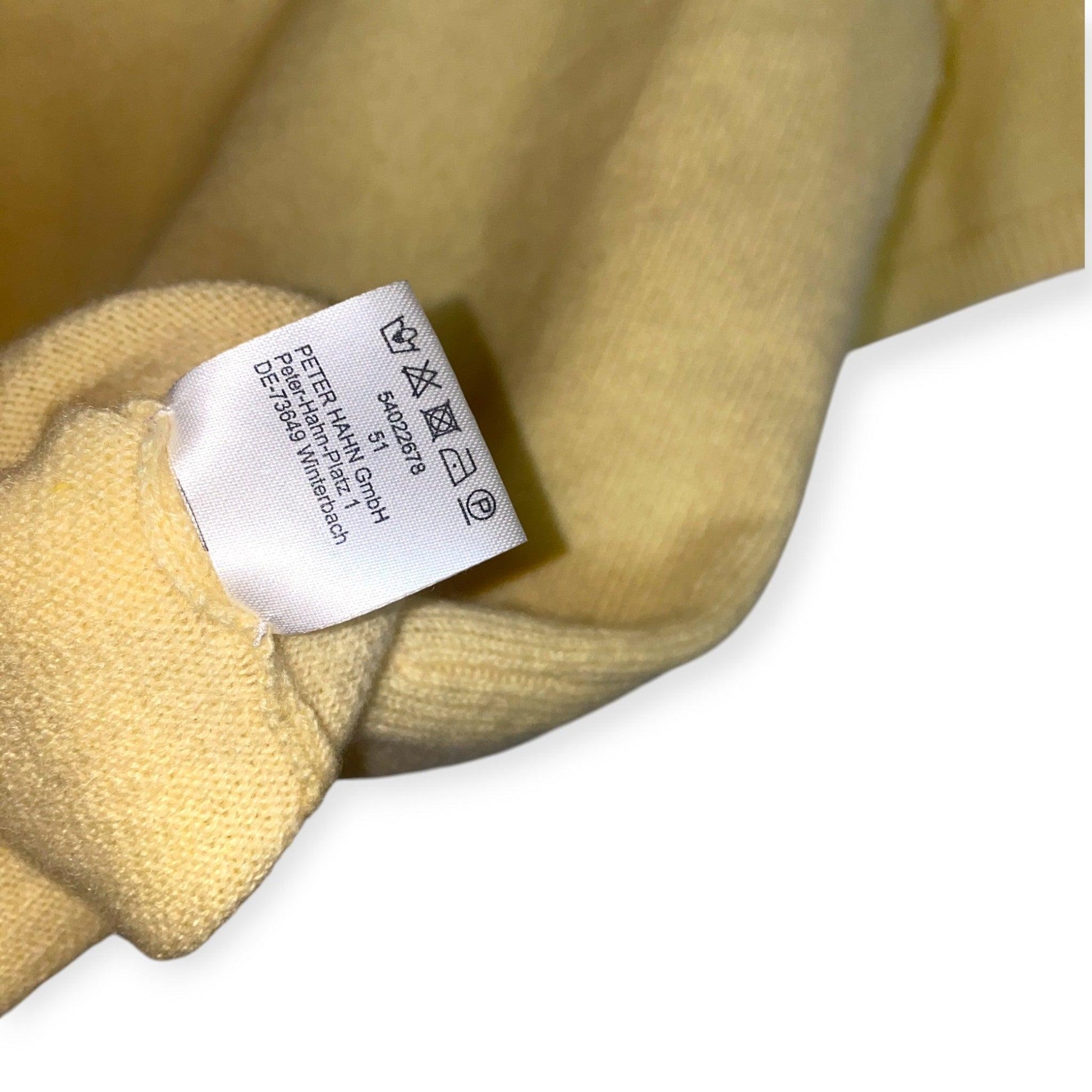 100% Cashmere Jumper Top Yellow Peter Hahn (L) - Fashion Aftermath