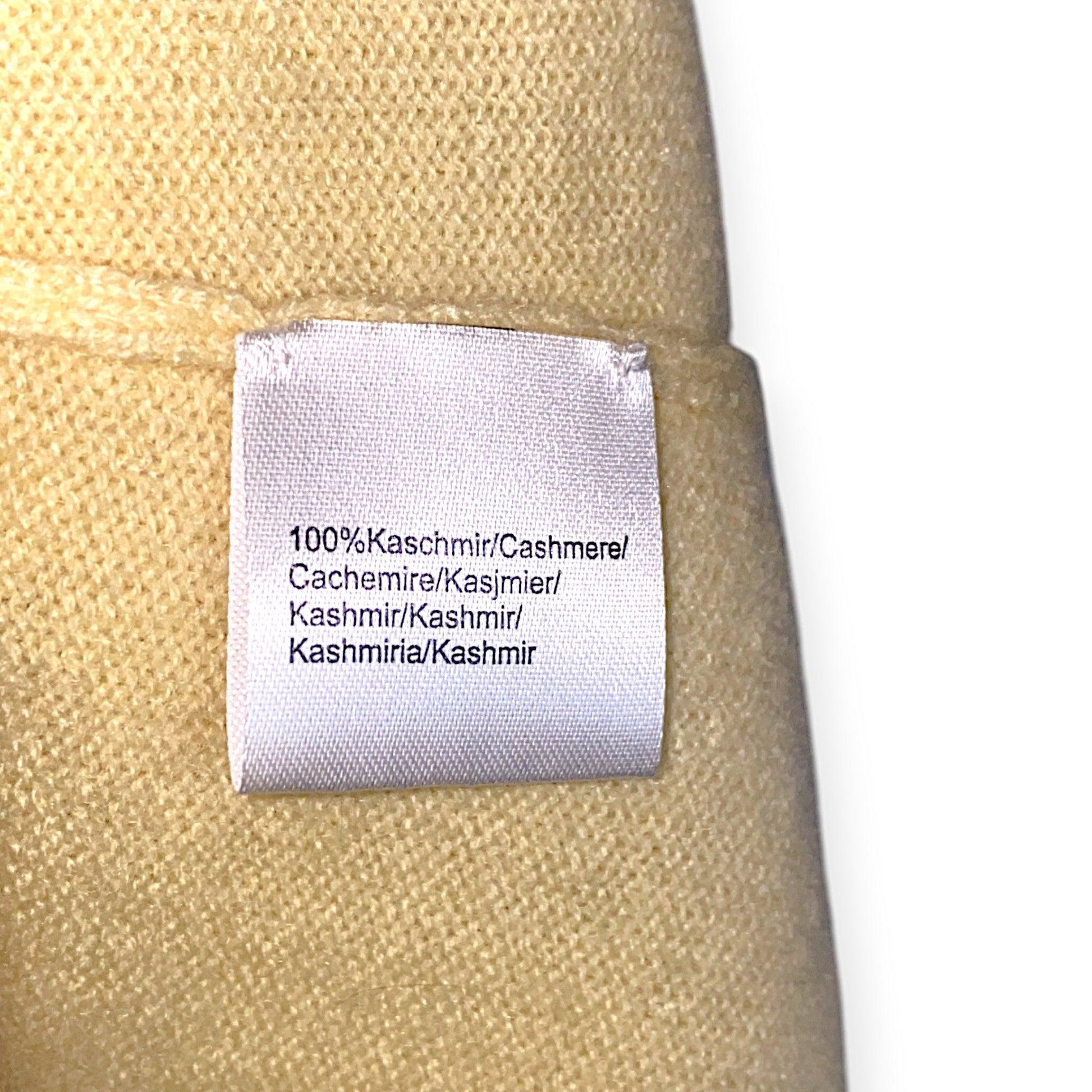 100% Cashmere Jumper Top Yellow Peter Hahn (L) - Fashion Aftermath