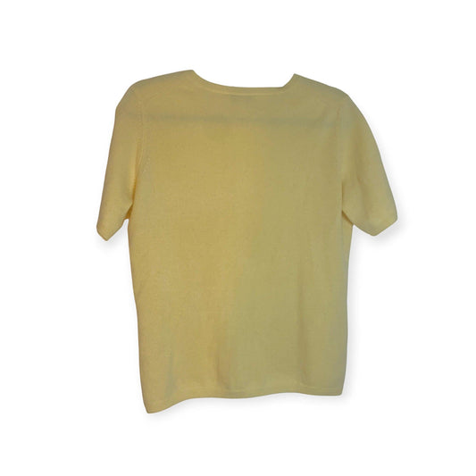 100% Cashmere Jumper Top Yellow Peter Hahn (L) - Fashion Aftermath