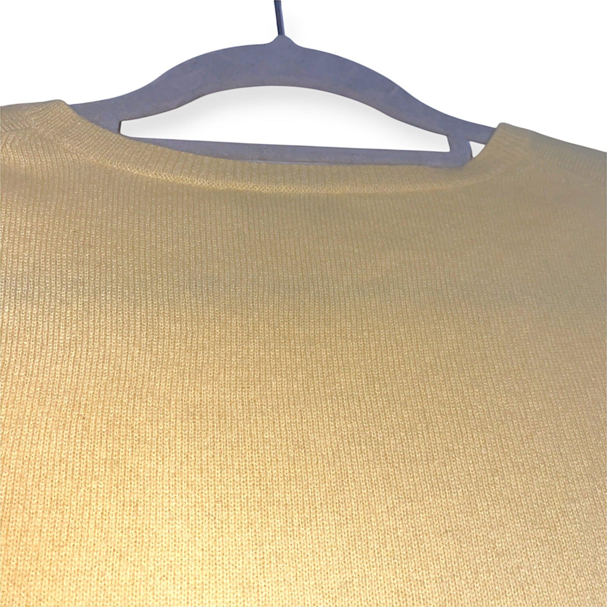 100% Cashmere Jumper Top Yellow Peter Hahn (L) - Fashion Aftermath