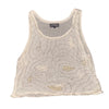 Y2K Tank Top Sequin Cream Apricot (L) - Fashion Aftermath