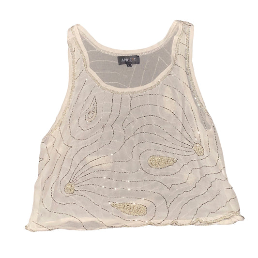 Y2K Tank Top Sequin Cream Apricot (L) - Fashion Aftermath