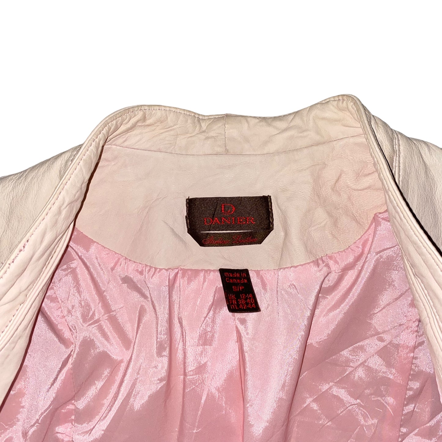 Leather Jacket Vintage Rose Pink Long Sleeve (M) - Fashion Aftermath
