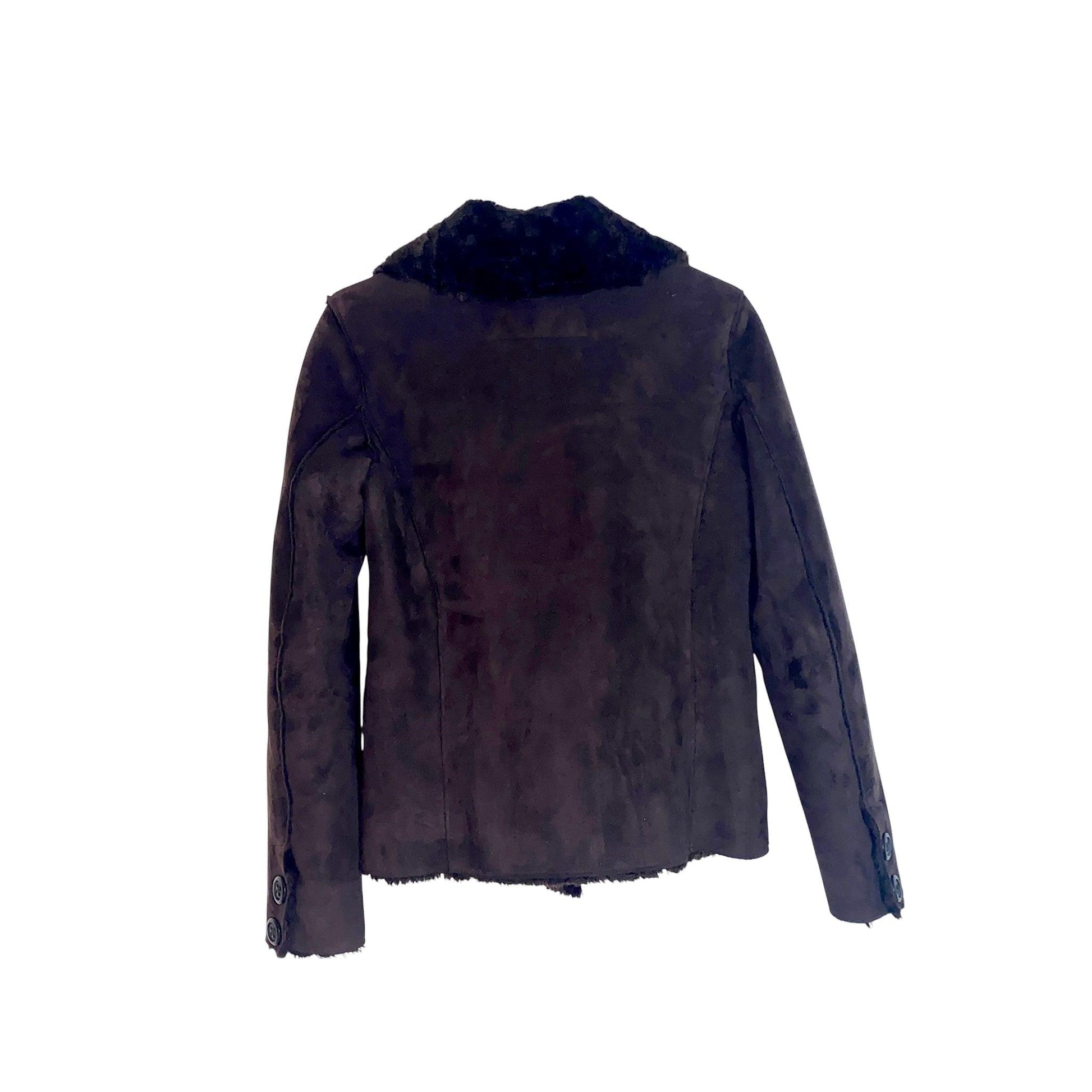 Y2K Jacket Afghan Coat Suede Brown (S) - Fashion Aftermath