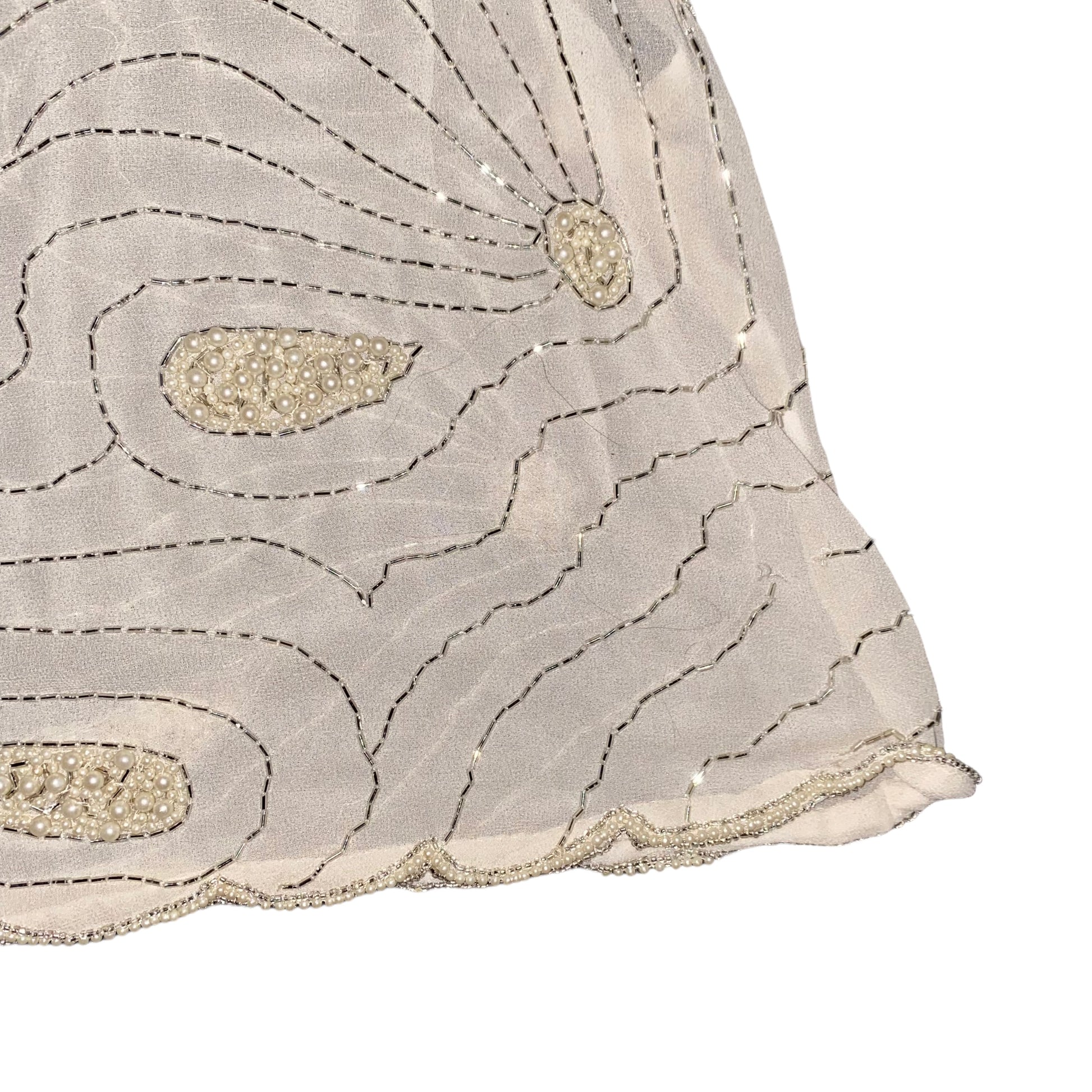 Y2K Tank Top Sequin Cream Apricot (L) - Fashion Aftermath
