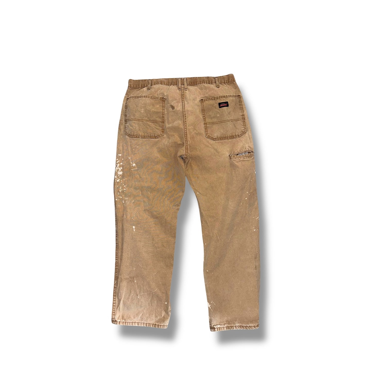 dickies carpenter jeans Men’s Work Trousers Carpenter Beige 38 X 30 Paint Dye