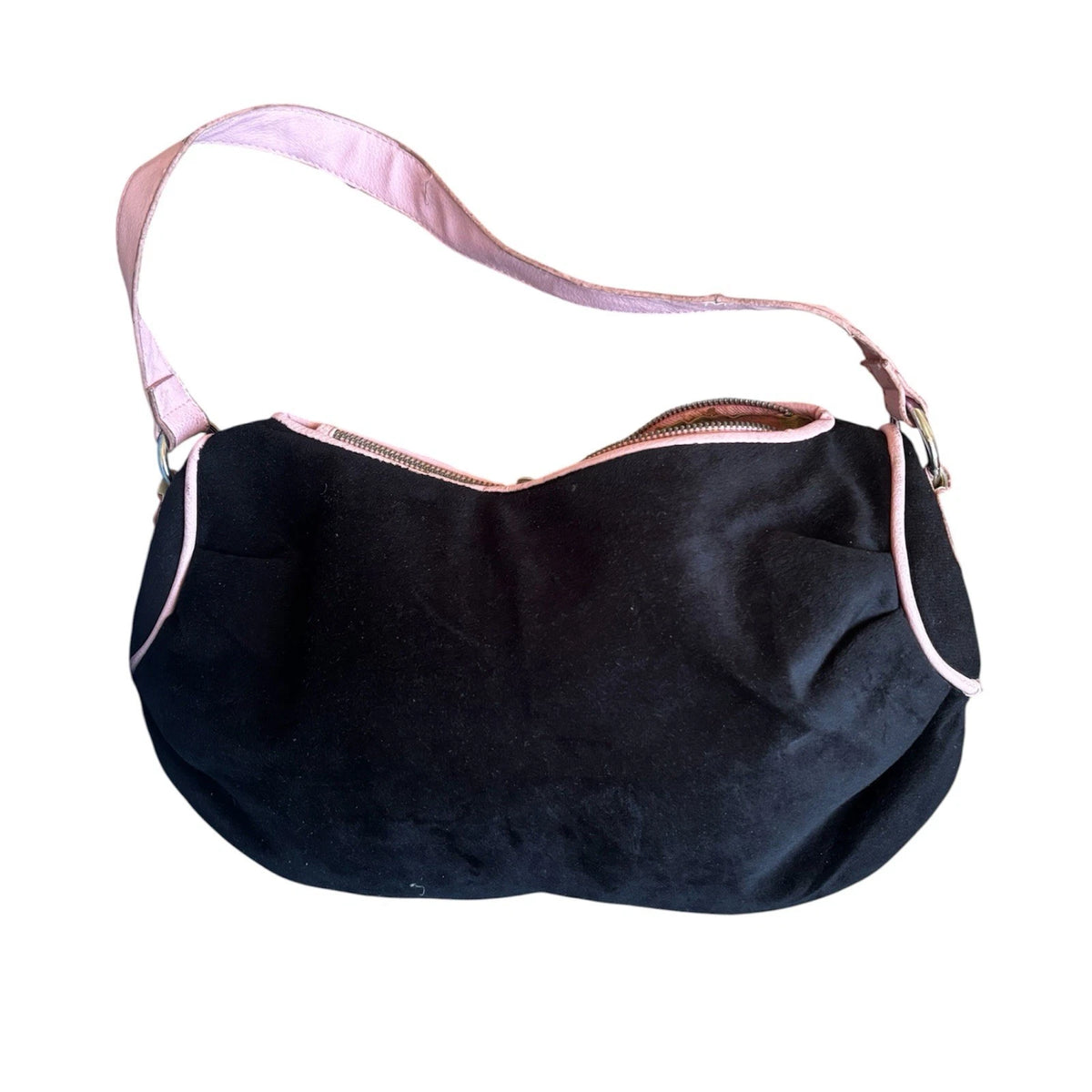  Juicy Couture Y2K hobo bag Black Pink Crown Logo - y2k - y2k fashion - 