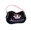  Juicy Couture Y2K hobo bag Black Pink Crown Logo - thrift store - vintage clothing