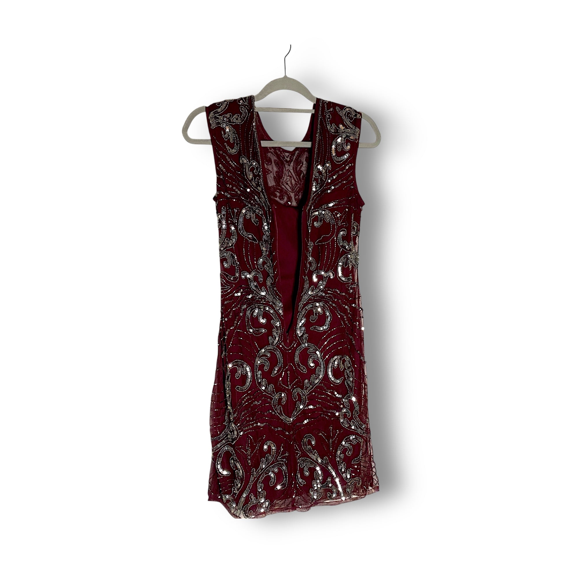LACE & BEAD Sequin Midi Dress Vintage Party A-Line Y2K