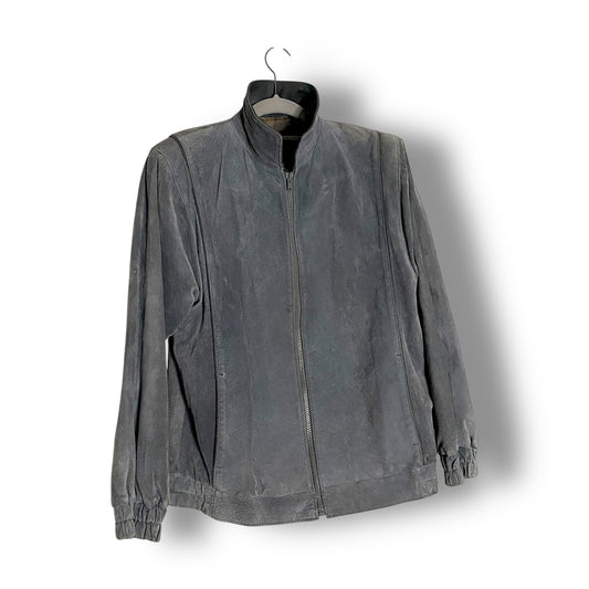Leather Jacket Vintage Grey Suede Pigskin Sheep Leather