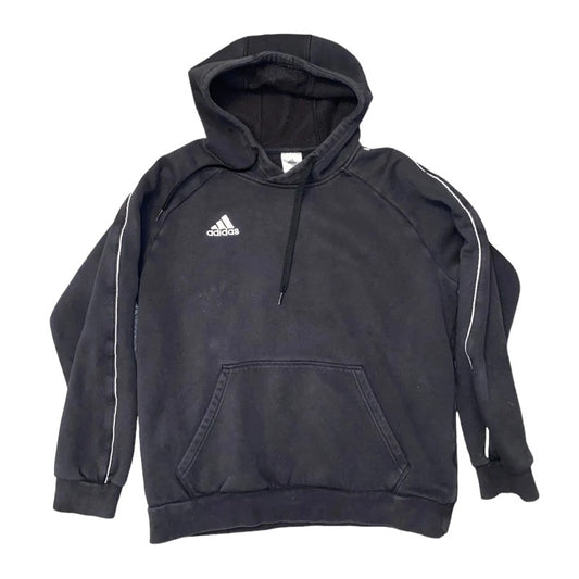 Adidas Cotton Jumper Hoodie Athletic Sports Black White Logo Size L