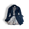 Trench coat women navy silk - Fashion Aftermath