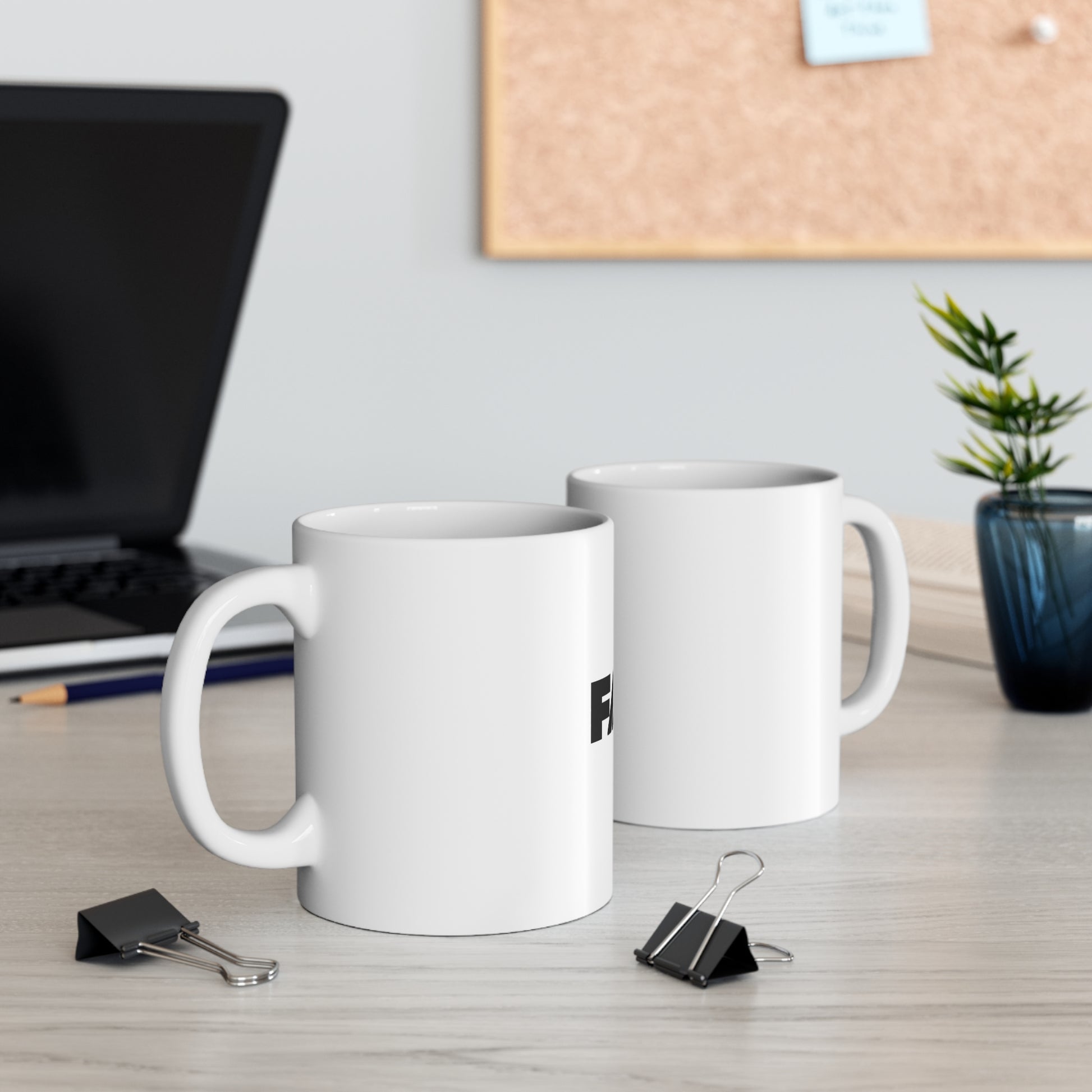 Reusable coffee mug Fashion Aftermath Logo White Black