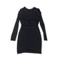 Shoulder Pad Black Dress Elastic Mini Long Sleeve Slimming Shape - Fashion Aftermath