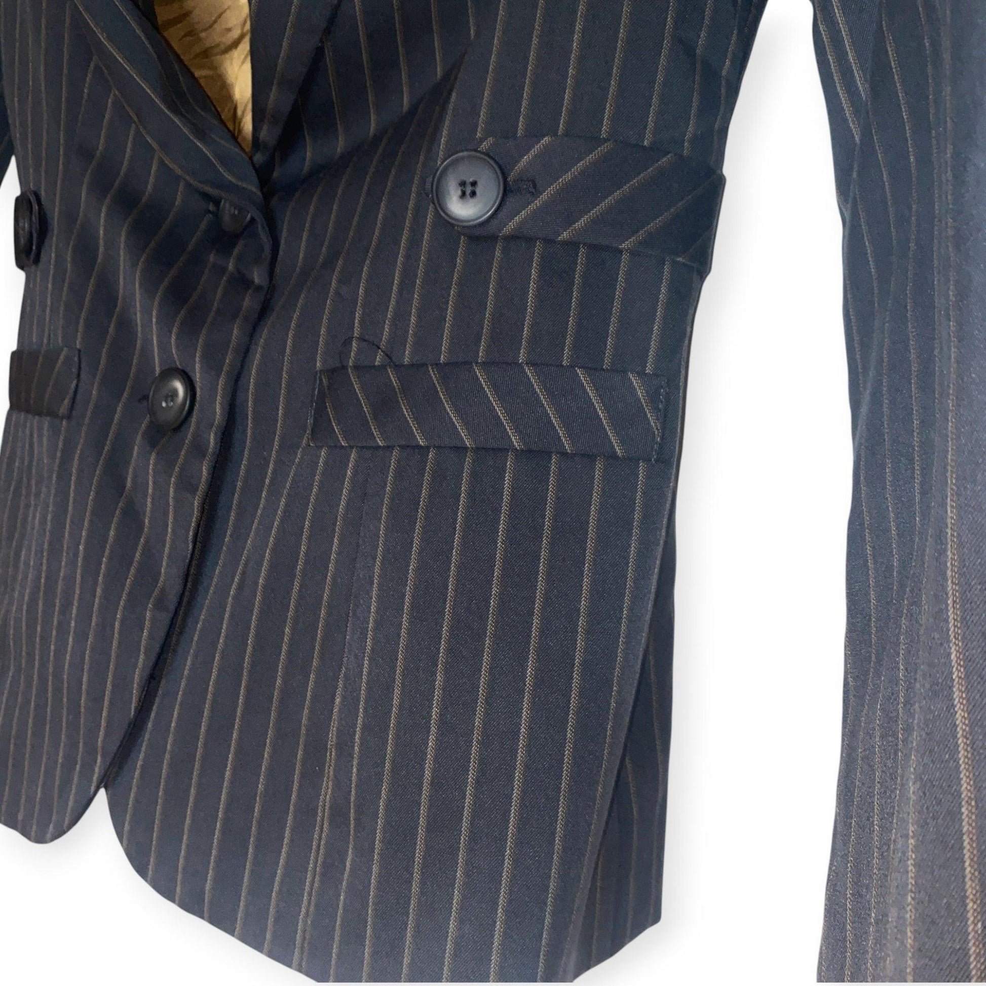 Striped Blazer Tailored Lined Vintage Women's (S/M) - Fashion Aftermath