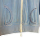 Y2K Sweatshirt Velour Baby Blue (XS/S) - Fashion Aftermath