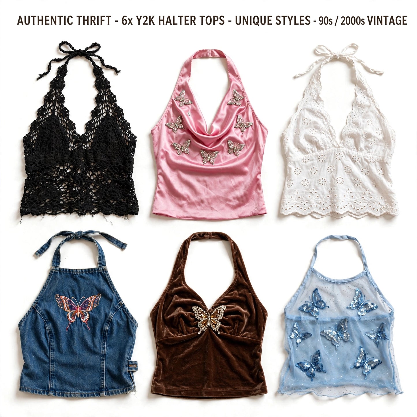 Vintage wholesale Neck holder Halter Tops Thrift - Y2K 90s 2000s