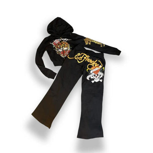 Ed hardy tracksuit black womens S - Fashion Aftermath
