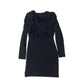 Shoulder Pad Black Dress Elastic Mini Long Sleeve Slimming Shape - Fashion Aftermath
