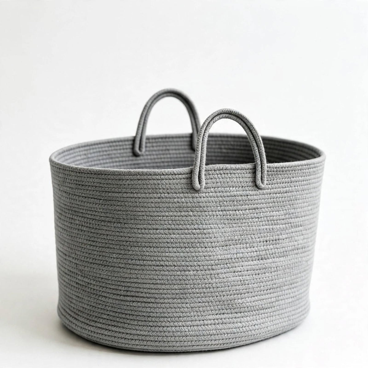 Laundry Basket Large Rope Jute Grey | Y2K Clothing | Thrift Store